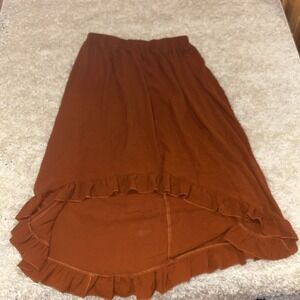 SHEIN Skirt Burnt Orange Short In Front Longer In Back Elastic Waste Women's 3XL